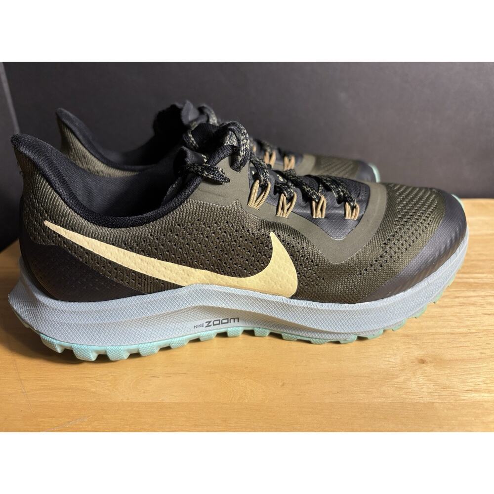 Nike Womens Air Zoom Pegasus 36 Olive Green Running Shoes Size 8 AR5676-302